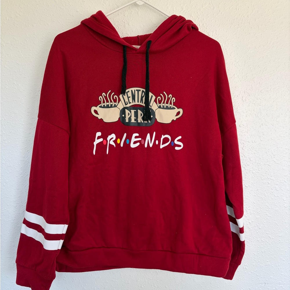 Red Friends Graphic Pullover Hoodie